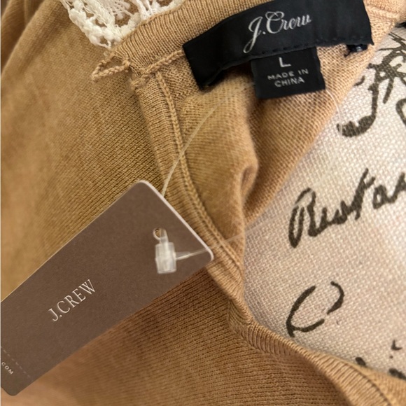 NWT J CREW “TIPPI” LACE COLLAR DETAIL LIGHT SWEATER- SIZE L - Picture 6 of 7